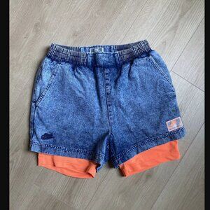 1990 Nike Challenge Court 2-in-1 shorts "orange" Korea sample